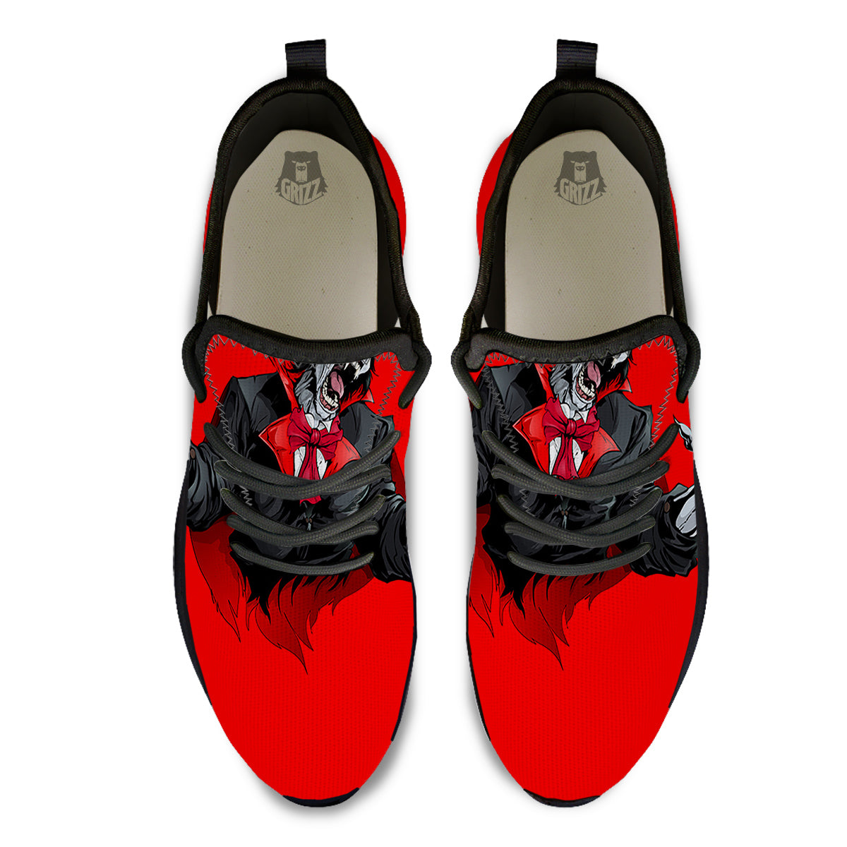 Count Dracula Print Black Athletic Shoes-grizzshop