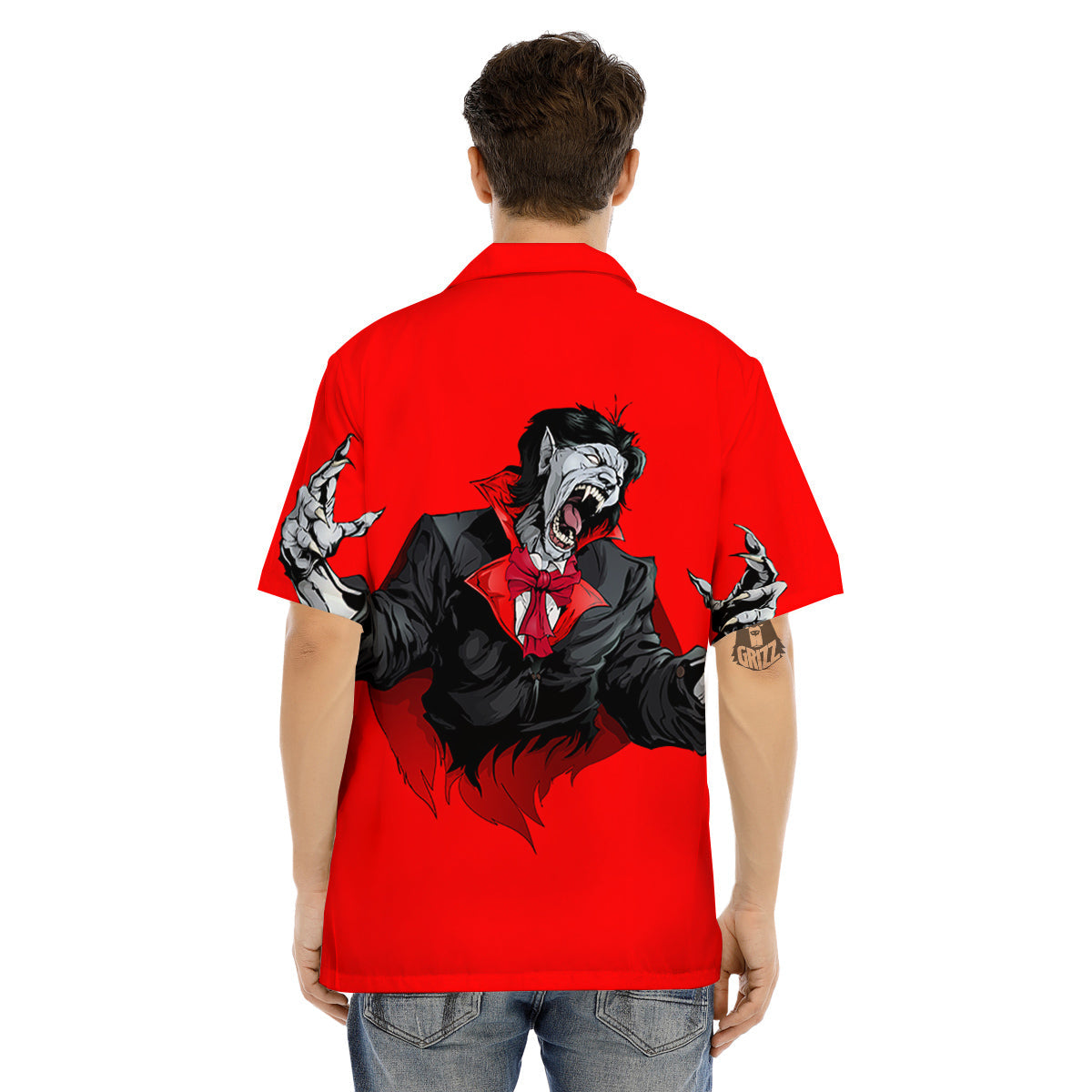 Count Dracula Print Men's Hawaiian Shirt-grizzshop