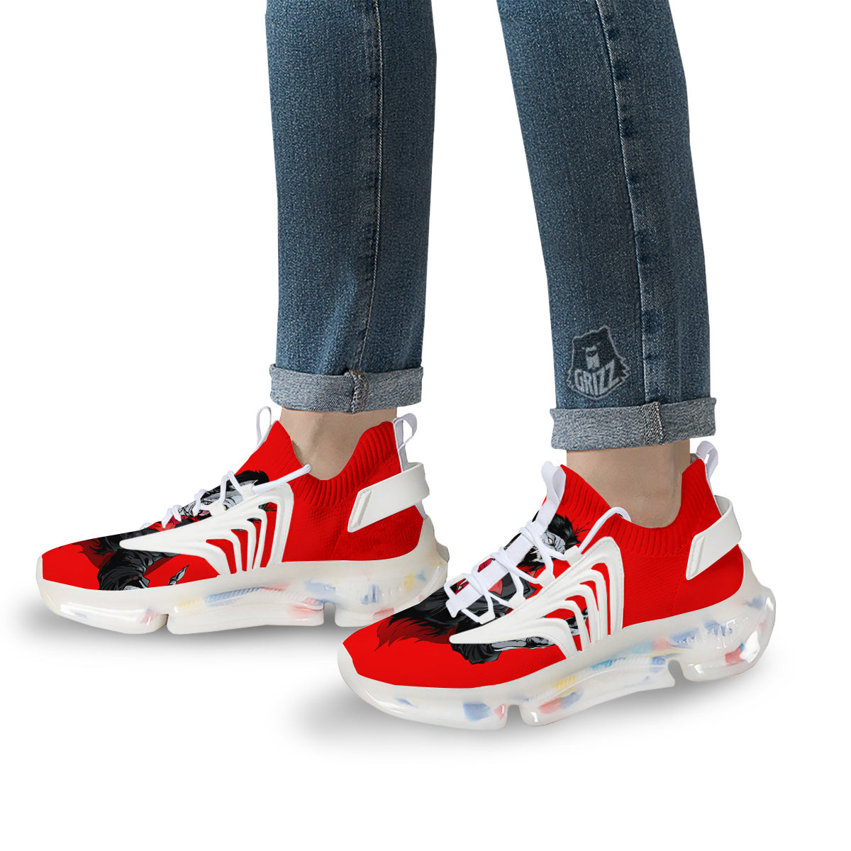 Count Dracula Print White Gym Shoes-grizzshop
