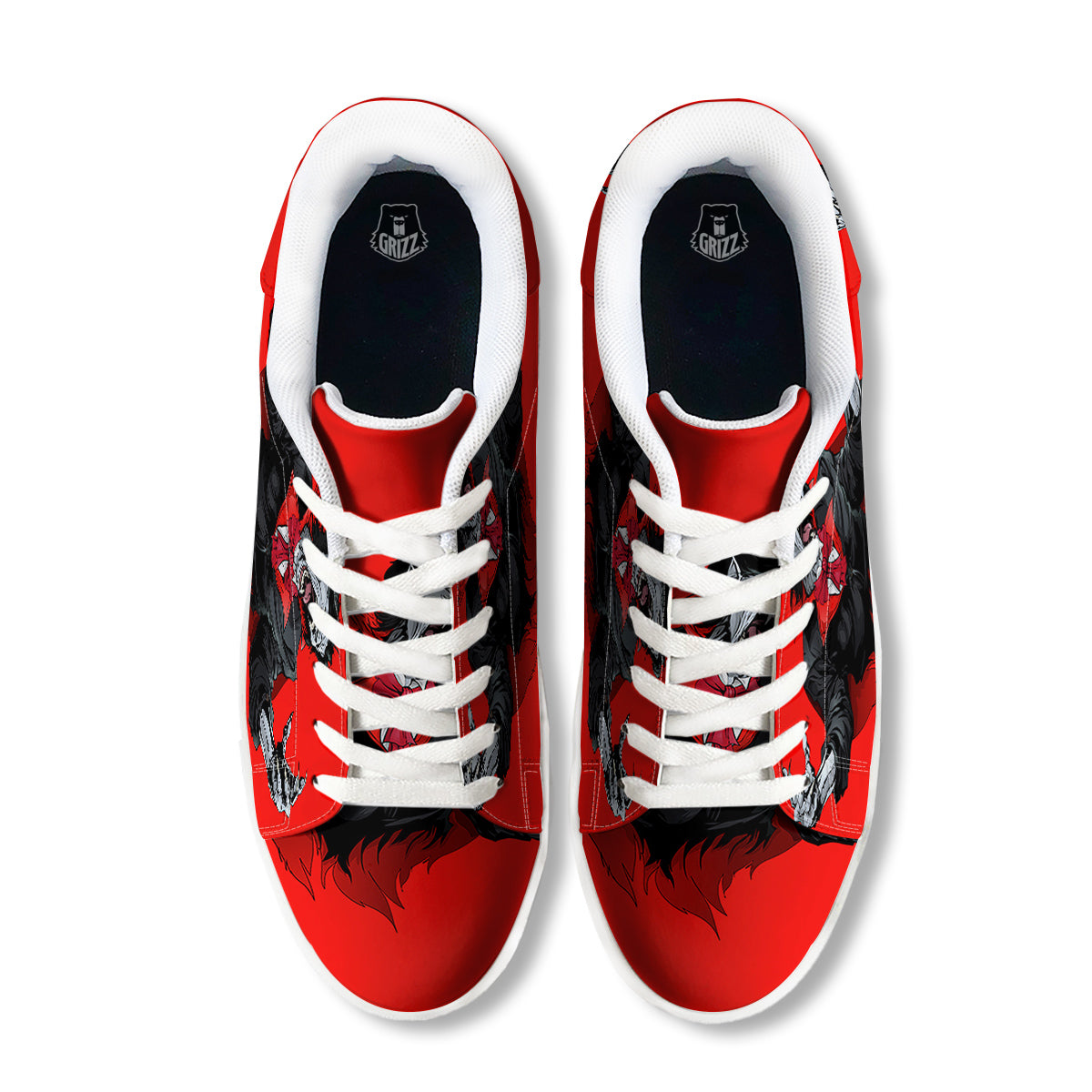 Count Dracula Print White Low Top Sneakers-grizzshop
