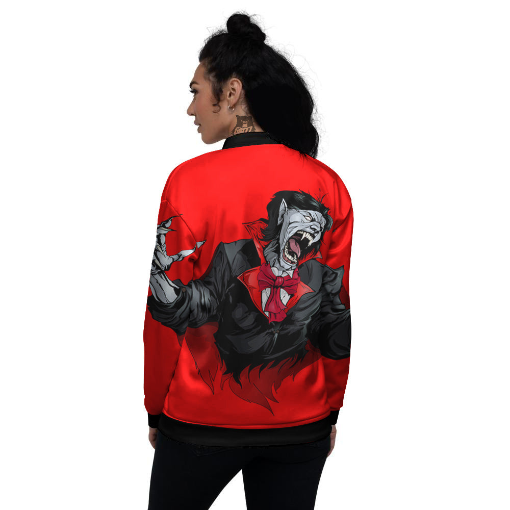 Count Dracula Print Women's Bomber Jacket-grizzshop