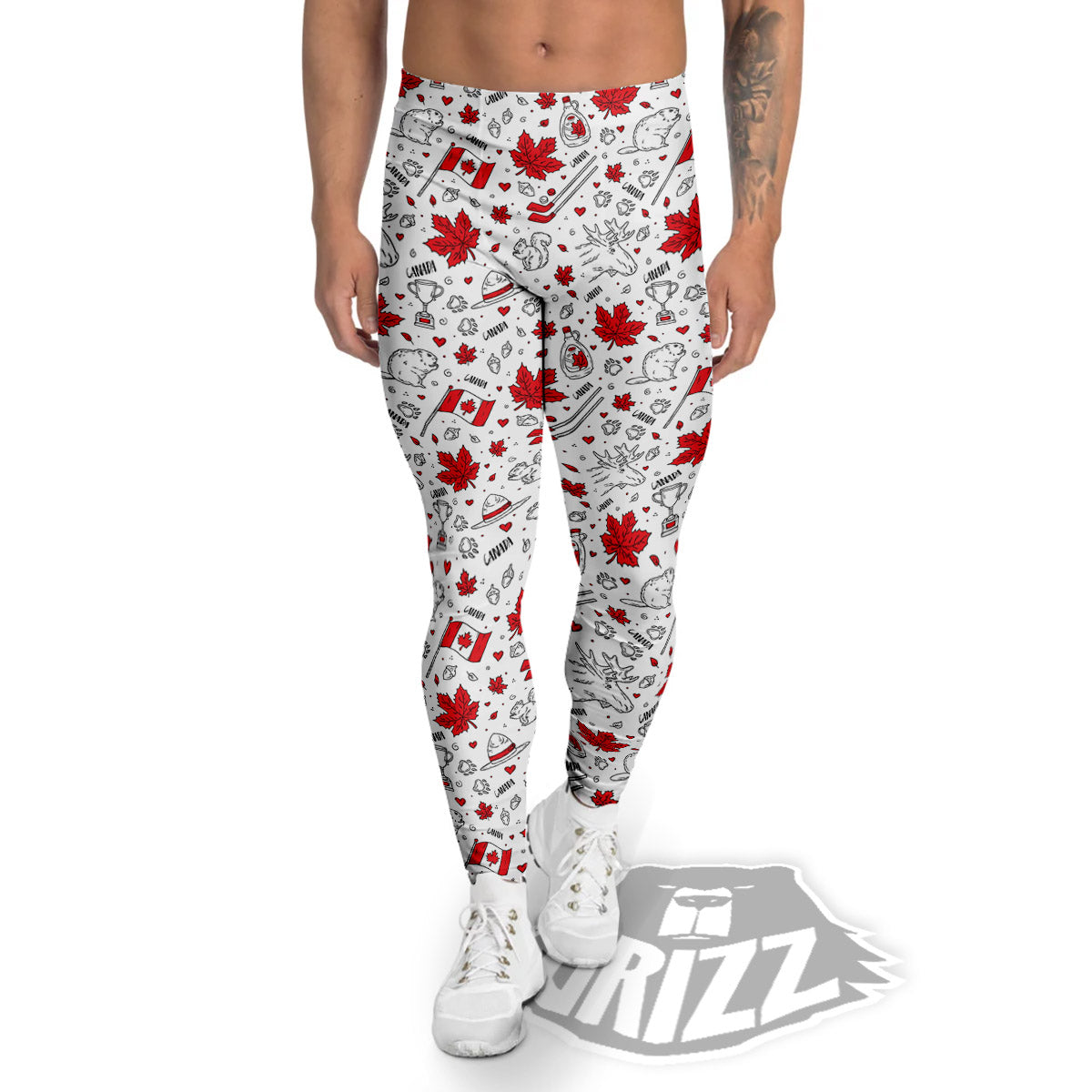 Country Canada Print Pattern Men's Leggings-grizzshop