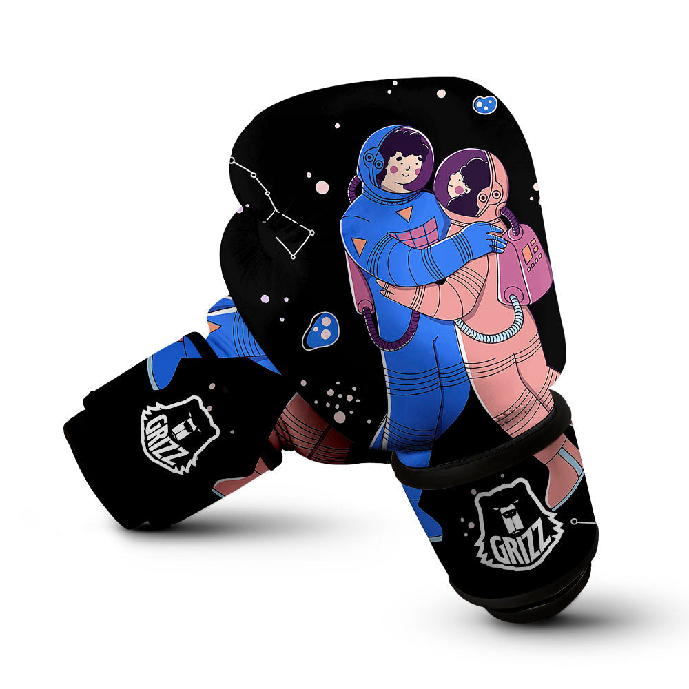 Couple Astronaut Travel In Space Print Boxing Gloves-grizzshop