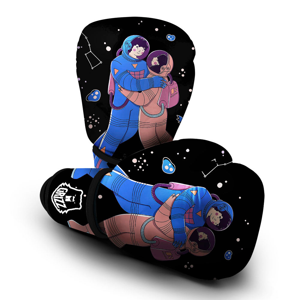 Couple Astronaut Travel In Space Print Boxing Gloves-grizzshop