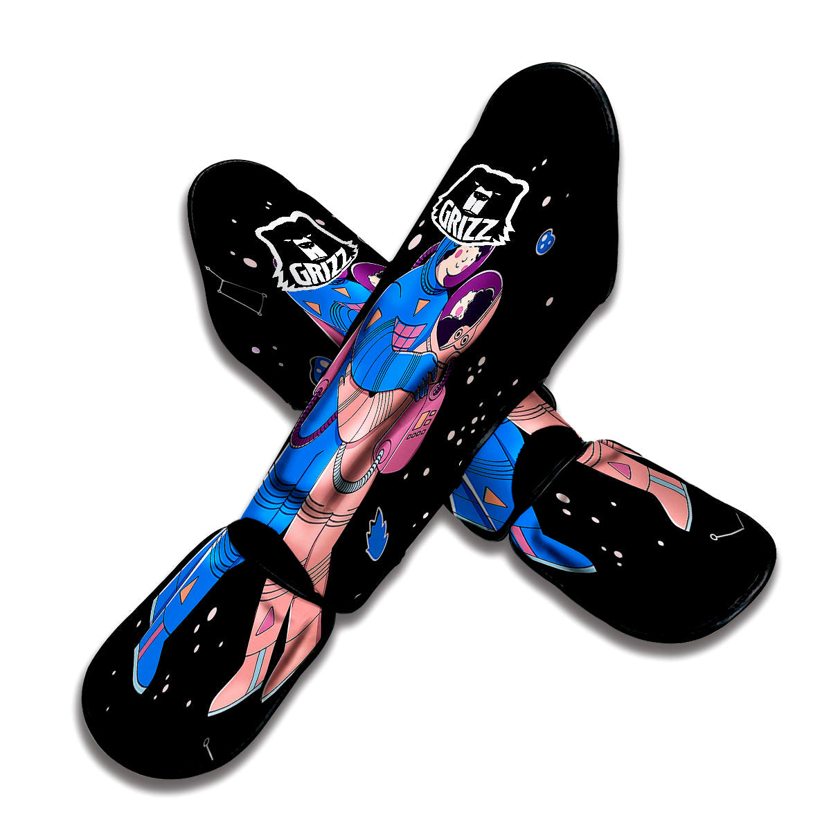 Couple Astronaut Travel In Space Print Muay Thai Shin Guards-grizzshop