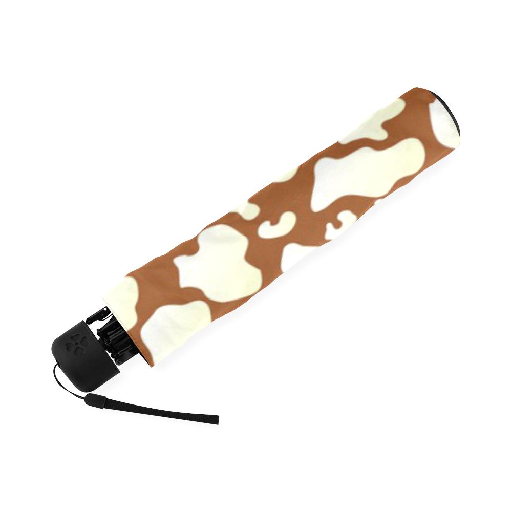 Cow Brown Pattern Print Foldable Umbrella-grizzshop