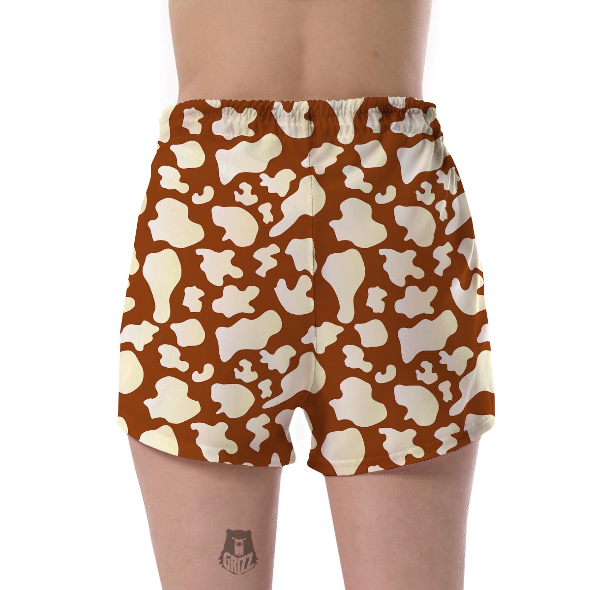 Cow Brown Pattern Print Women's Shorts-grizzshop