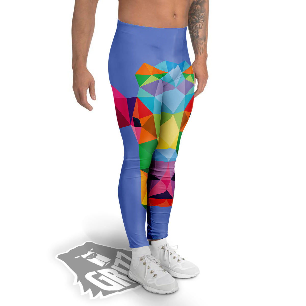 Cow Colorful Print Men's Leggings-grizzshop