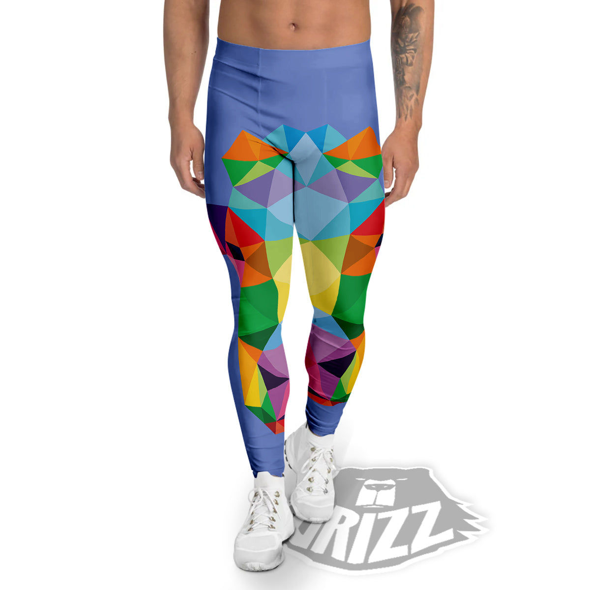 Cow Colorful Print Men's Leggings-grizzshop