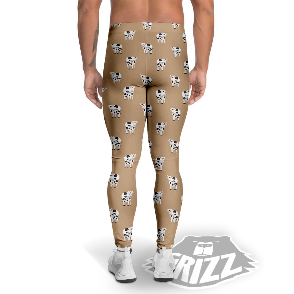 Cow Cute And Baby Cow Print Pattern Men's Leggings-grizzshop
