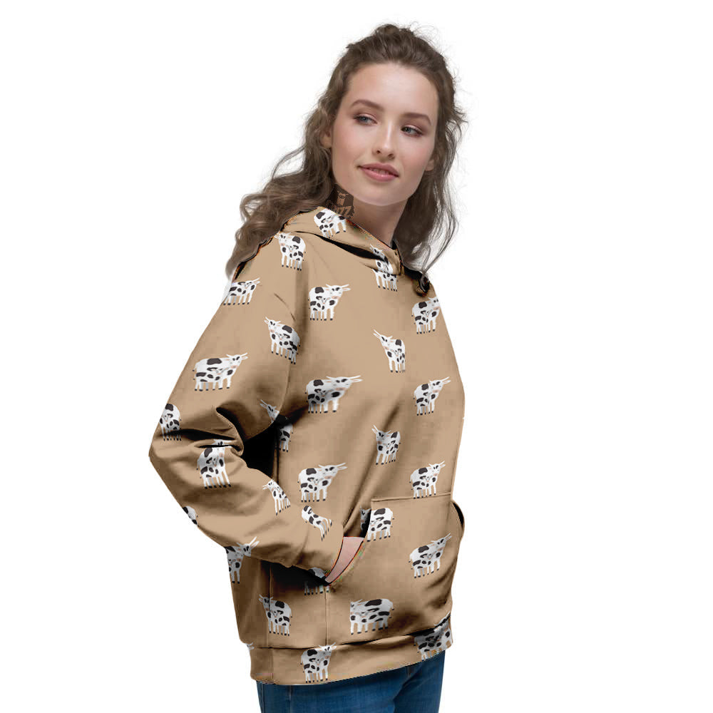 Cow Cute And Baby Cow Print Pattern Women's Hoodie-grizzshop