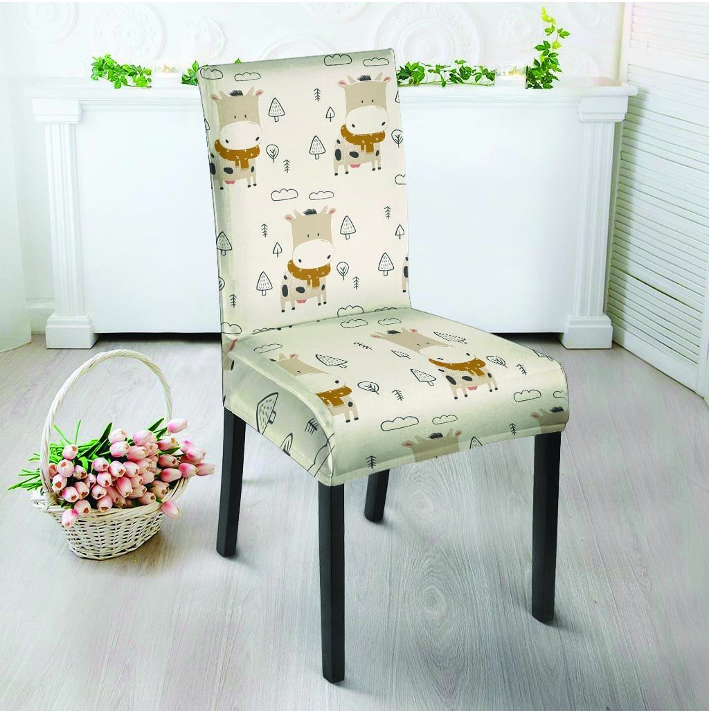 Cow Cute Print Chair Cover-grizzshop