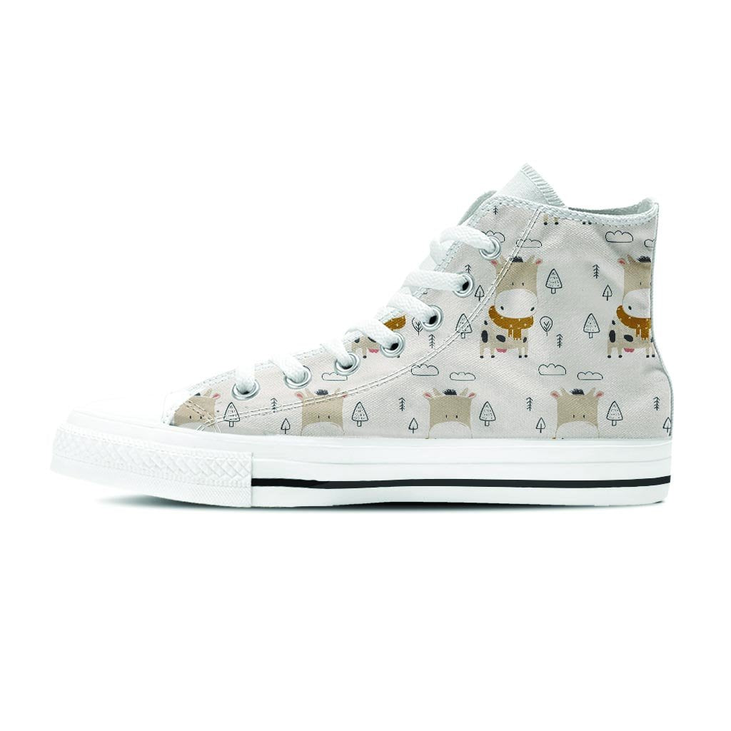 Cow Cute Print Women's High Top Shoes-grizzshop
