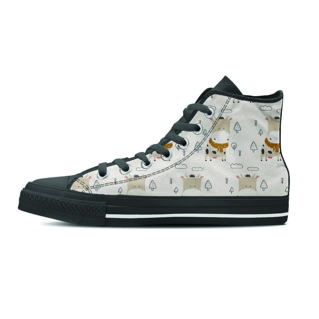 Cow Cute Print Women's High Top Shoes-grizzshop