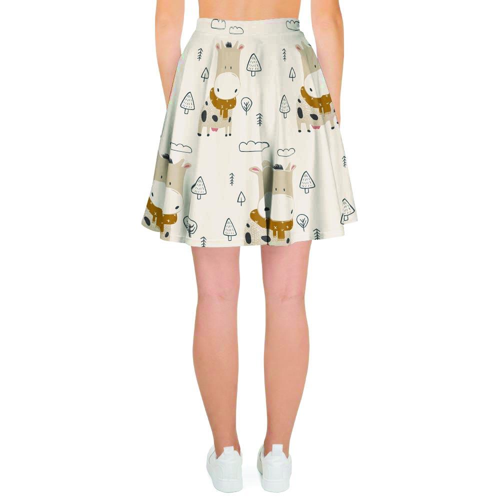 Cow Cute Print Women's Skirt-grizzshop