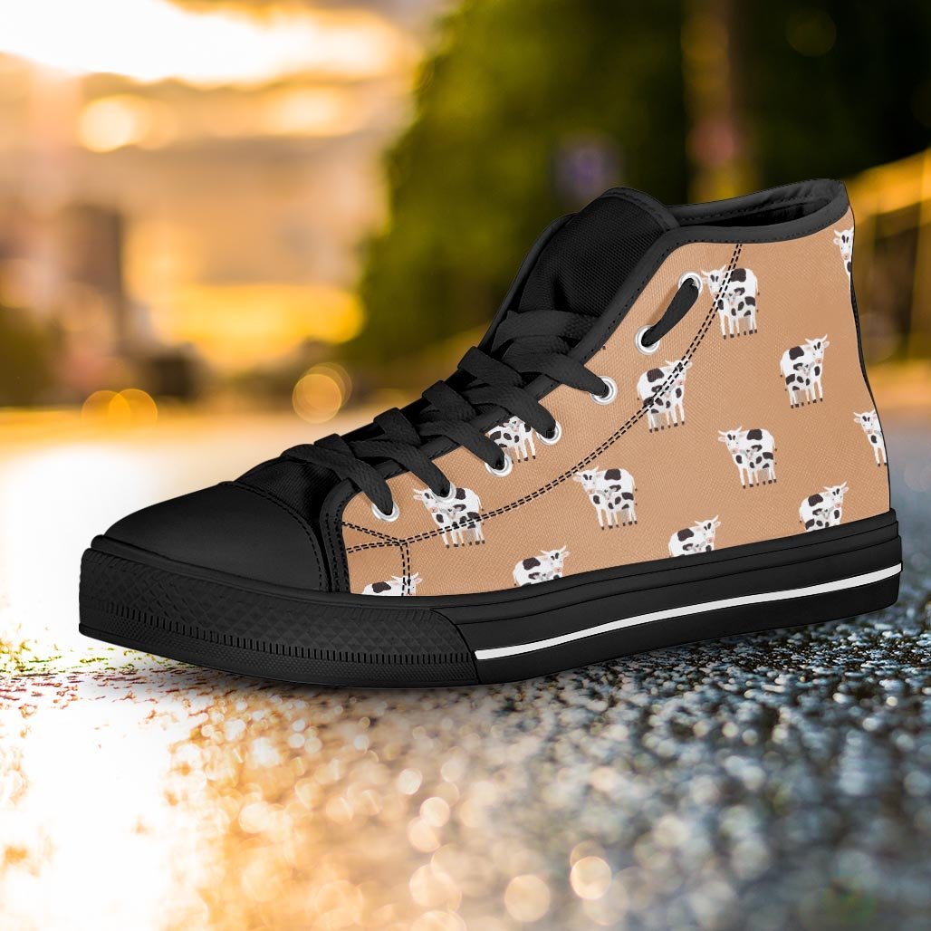 Cow Family Print Women's High Top Shoes-grizzshop