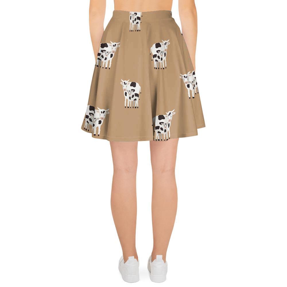 Cow Family Print Women's Skirt-grizzshop