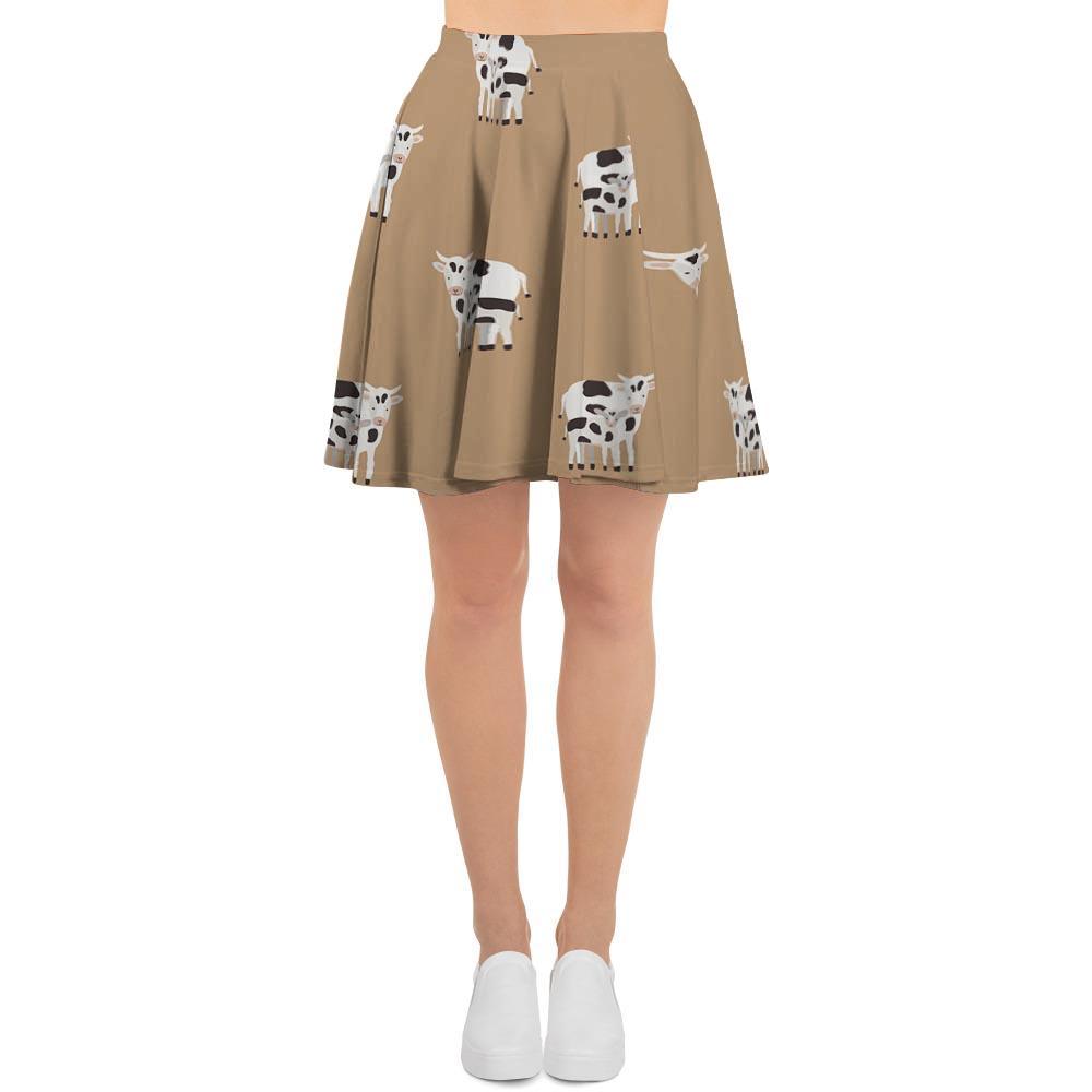 Cow Family Print Women's Skirt-grizzshop