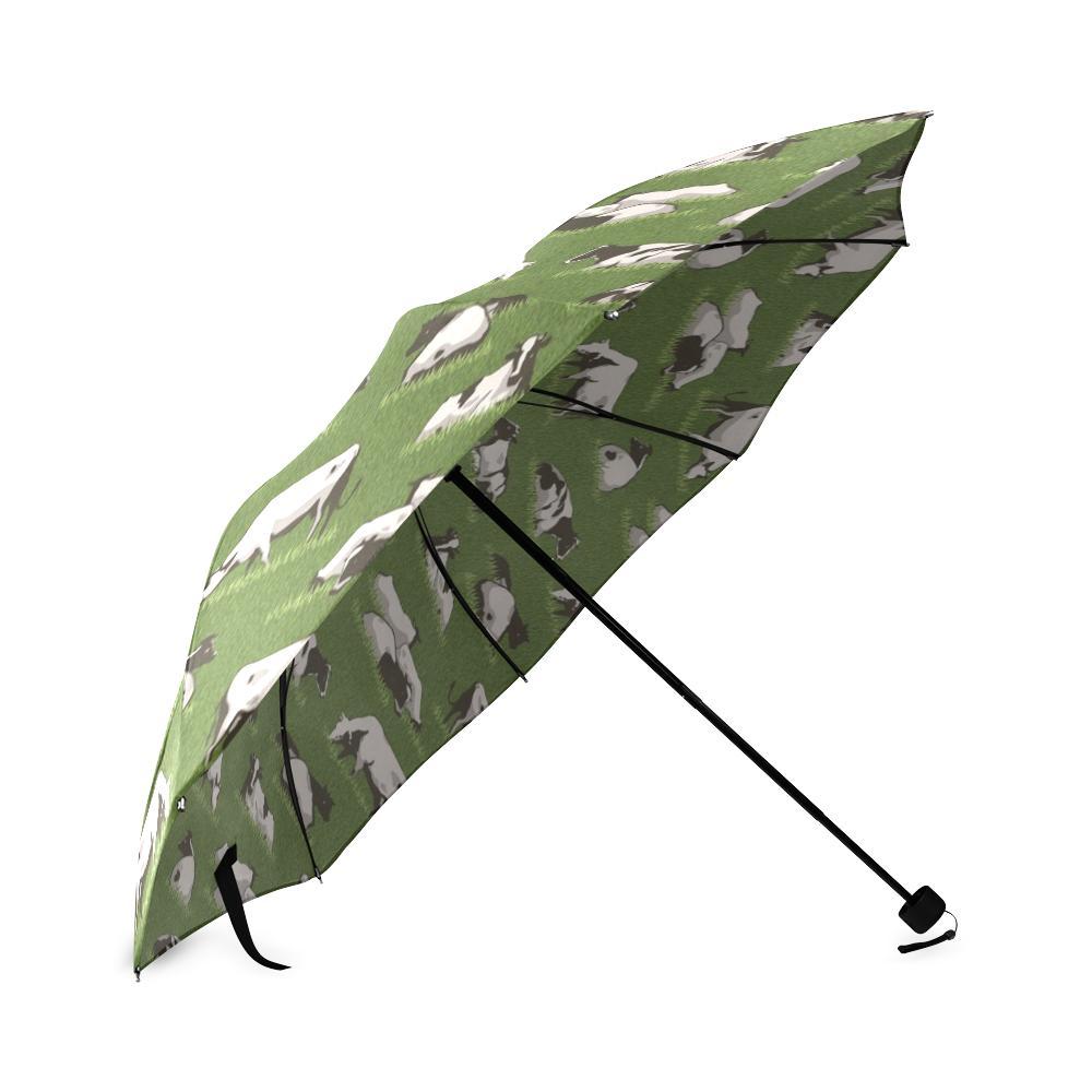 Cow Farm Pattern Print Foldable Umbrella-grizzshop