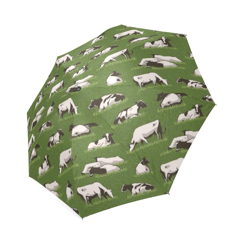 Cow Farm Pattern Print Foldable Umbrella-grizzshop