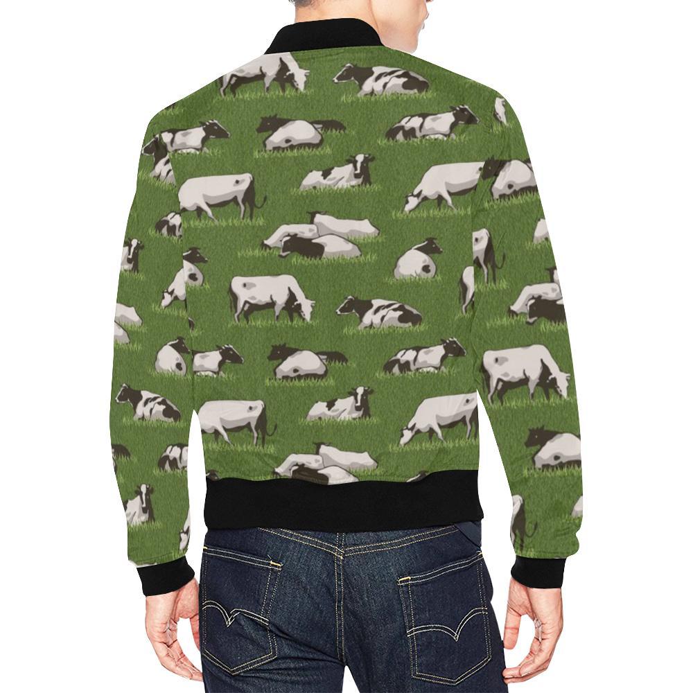 Cow Farm Pattern Print Men's Bomber Jacket-grizzshop
