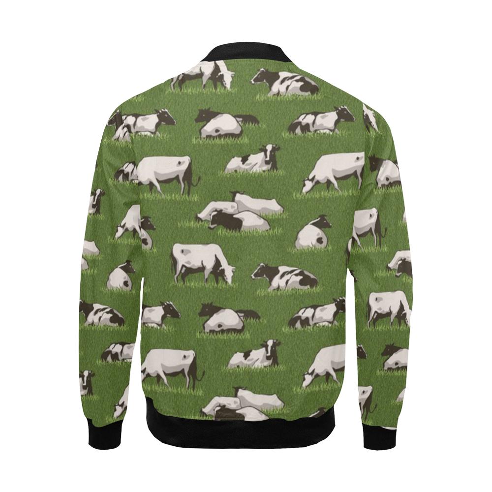 Cow Farm Pattern Print Men's Bomber Jacket-grizzshop
