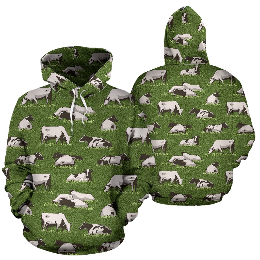 Cow Farm Pattern Print Women Men Pullover Hoodie-grizzshop