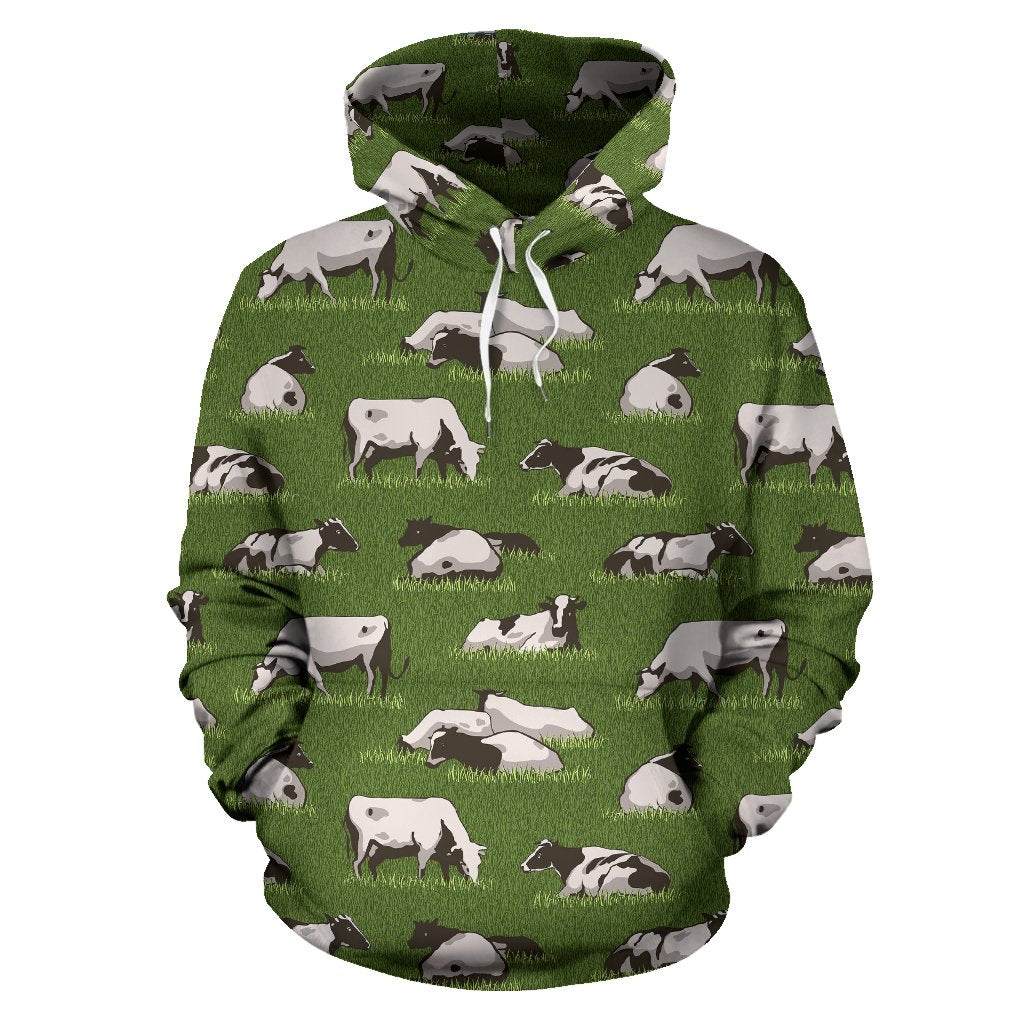 Cow Farm Pattern Print Women Men Pullover Hoodie-grizzshop