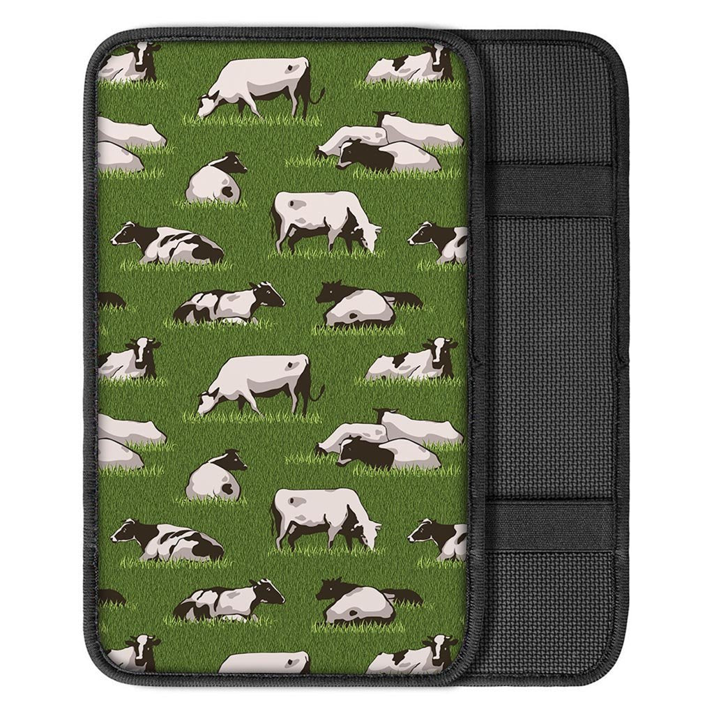 Cow In Grass Print Car Console Cover-grizzshop