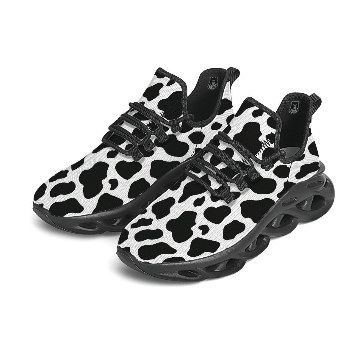 Cow Print Black Running Shoes-grizzshop