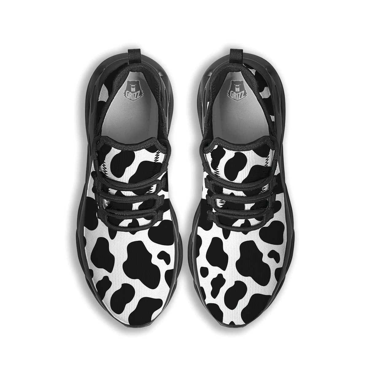 Cow Print Black Running Shoes-grizzshop