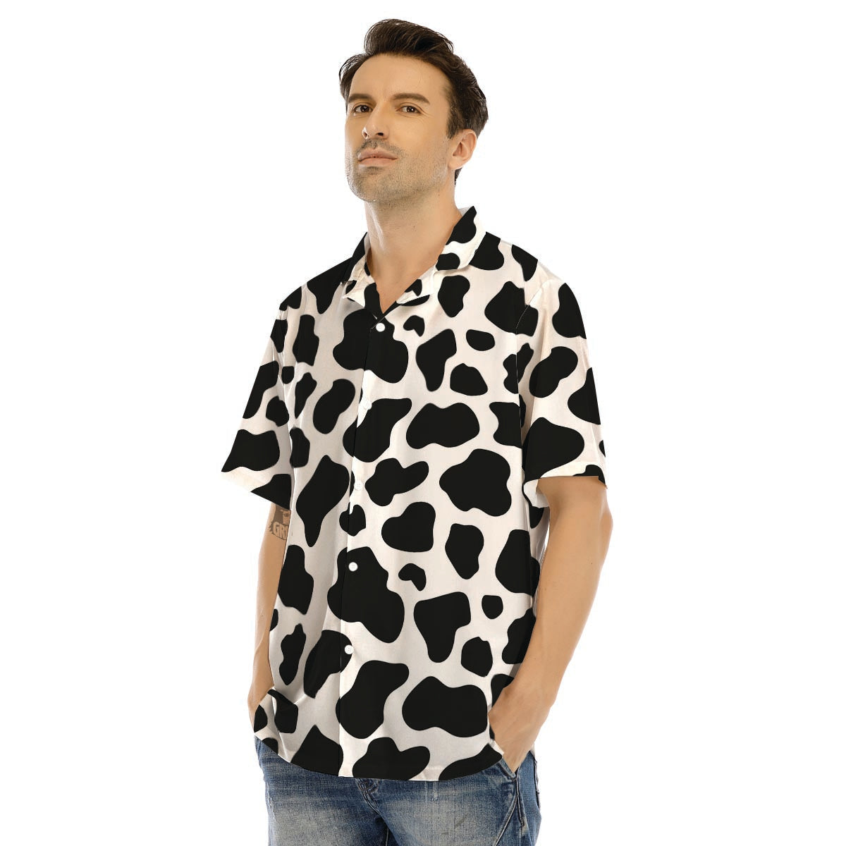 Cow Print Men’s Hawaiian Shirt-grizzshop