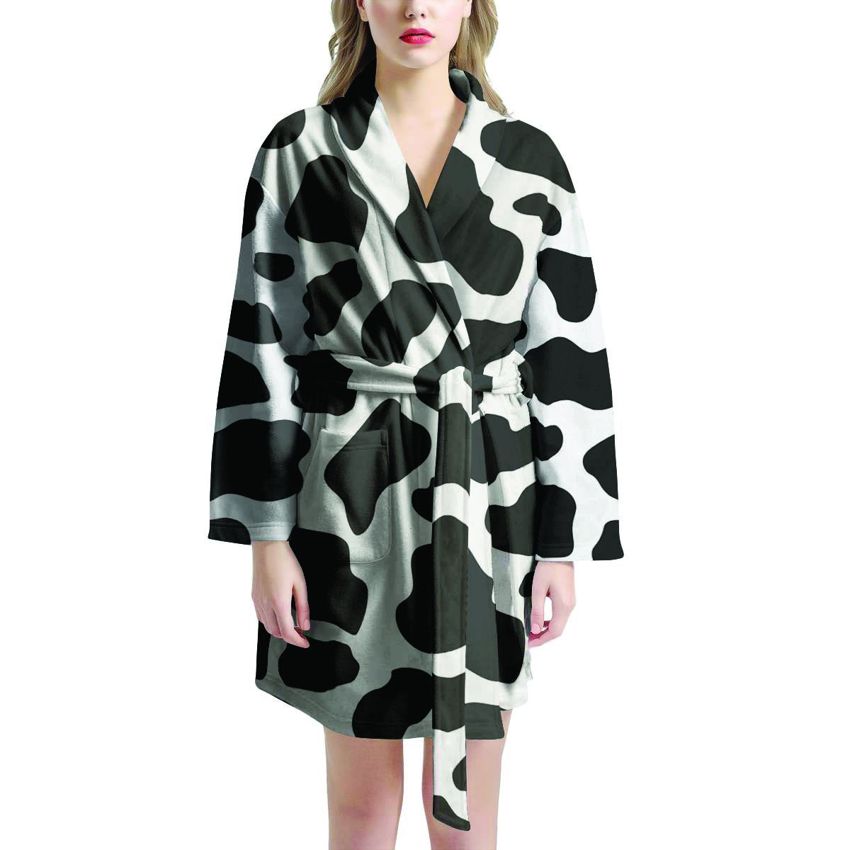 Cow Print Women's Robe-grizzshop