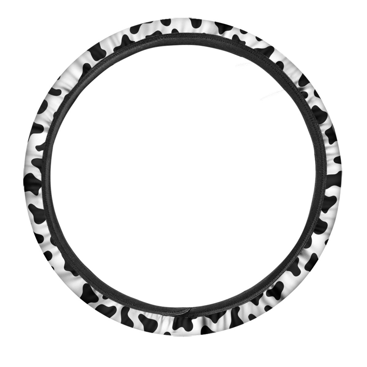 Cow White And Black Print Pattern Car Steering Wheel Cover-grizzshop