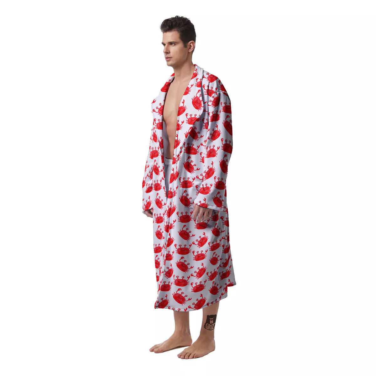 Crab Cute Print Pattern Men's Robe-grizzshop