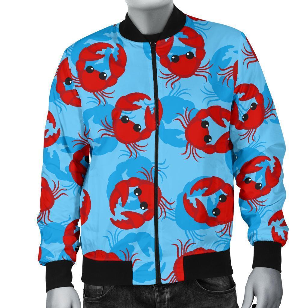 Crab Pattern Print Men's Bomber Jacket-grizzshop