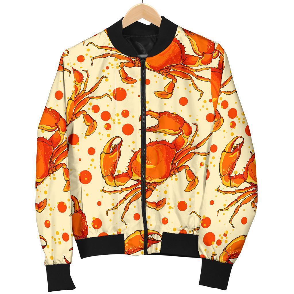 Crab Print Pattern Men's Bomber Jacket-grizzshop