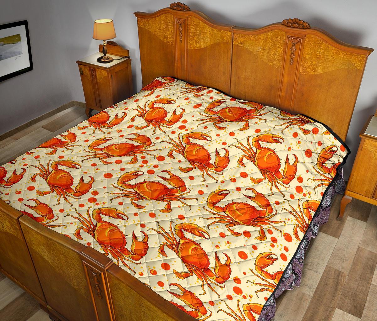 Crab Print Pattern Quilt-grizzshop