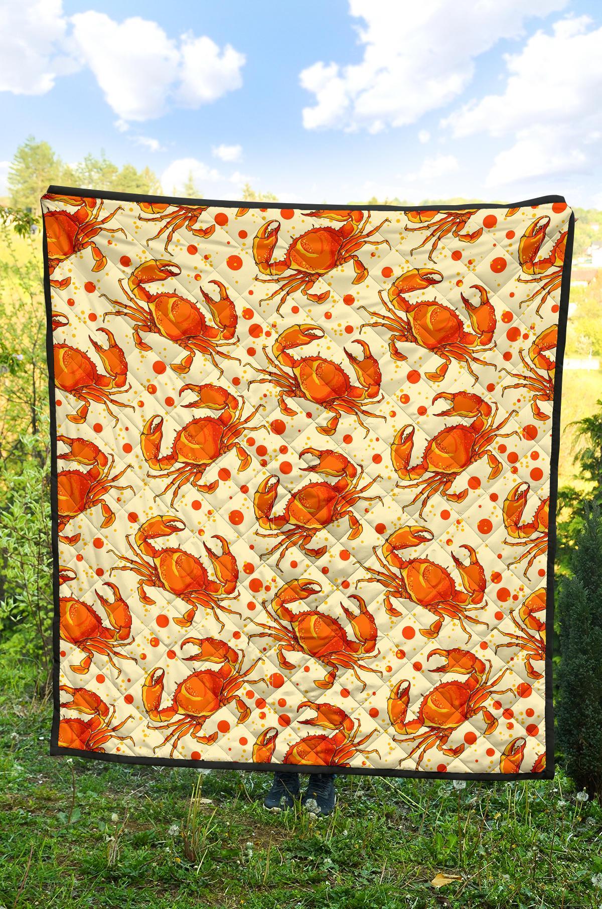Crab Print Pattern Quilt-grizzshop