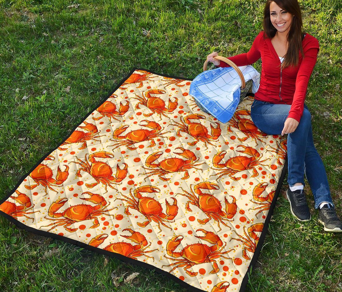 Crab Print Pattern Quilt-grizzshop
