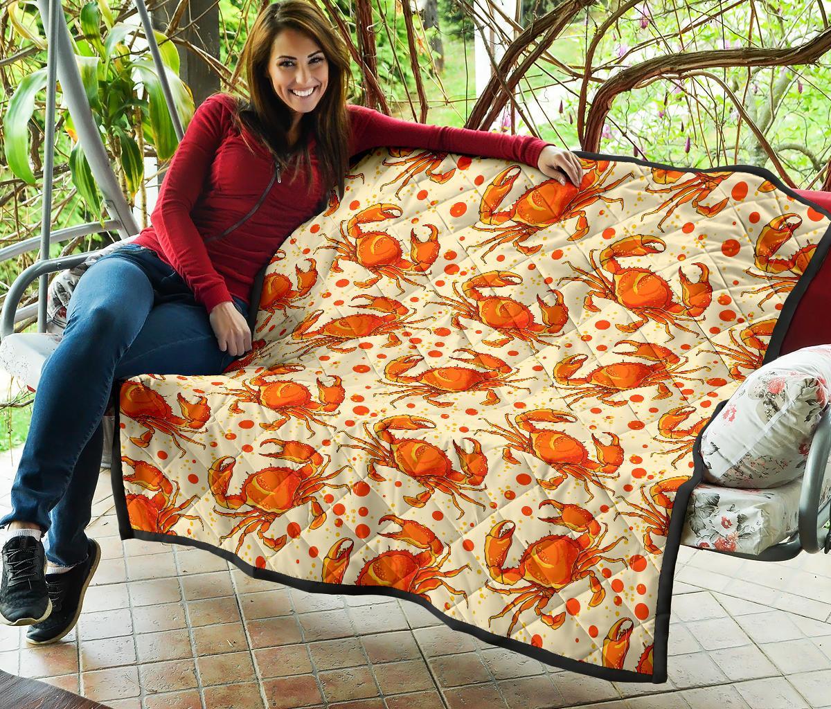 Crab Print Pattern Quilt-grizzshop