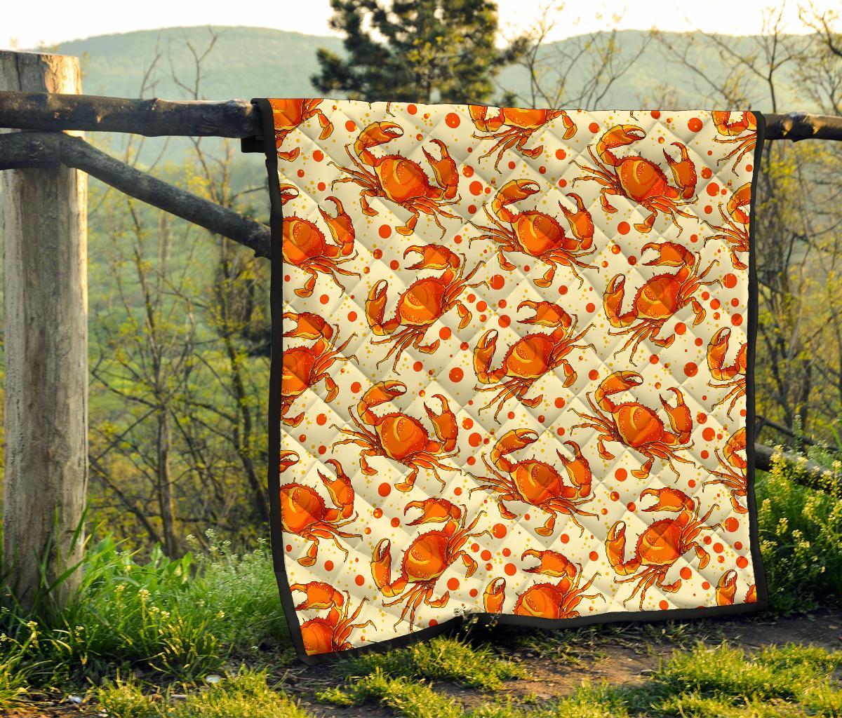 Crab Print Pattern Quilt-grizzshop