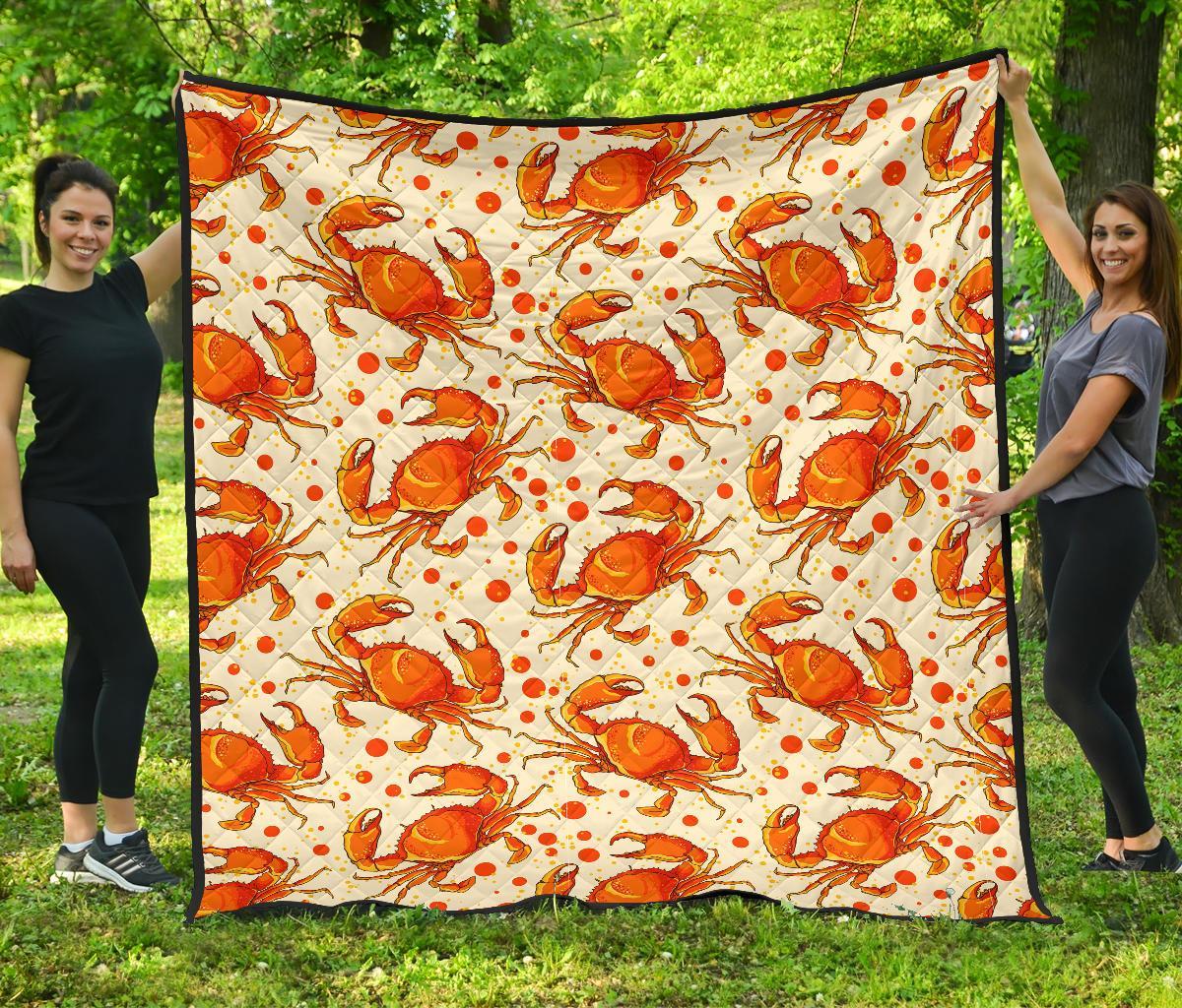 Crab Print Pattern Quilt-grizzshop