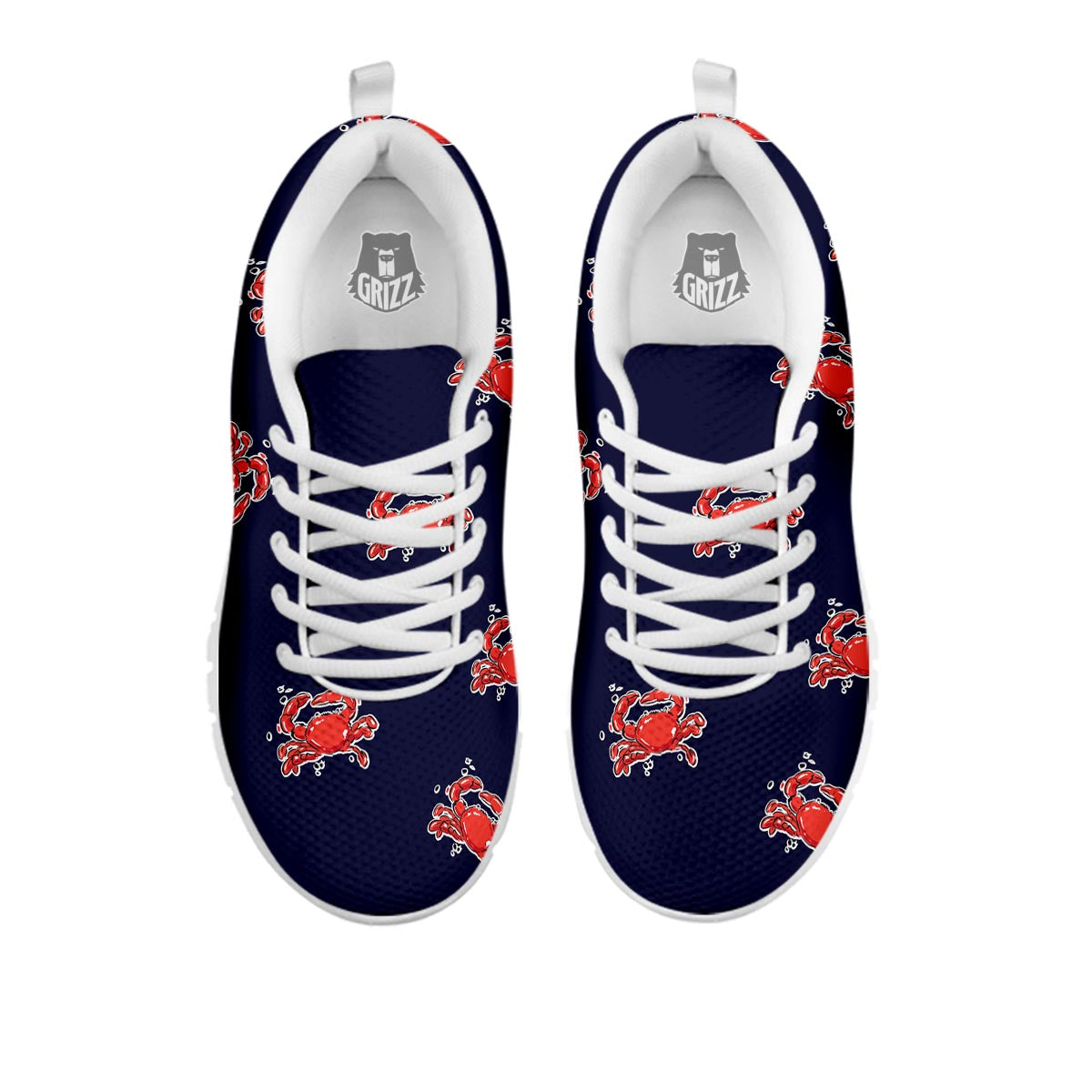 Crab Red Print Pattern White Sneaker-grizzshop