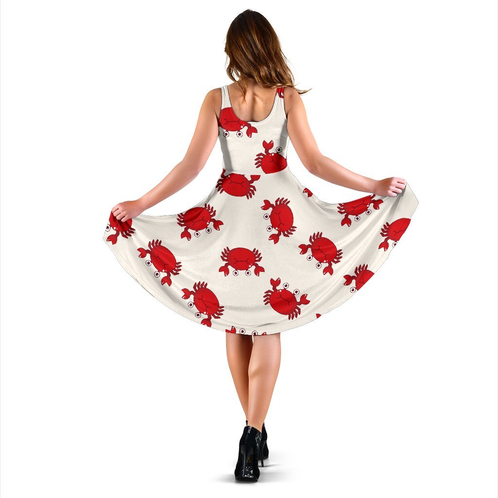 Crab Cartoon Pattern Print Dress-grizzshop