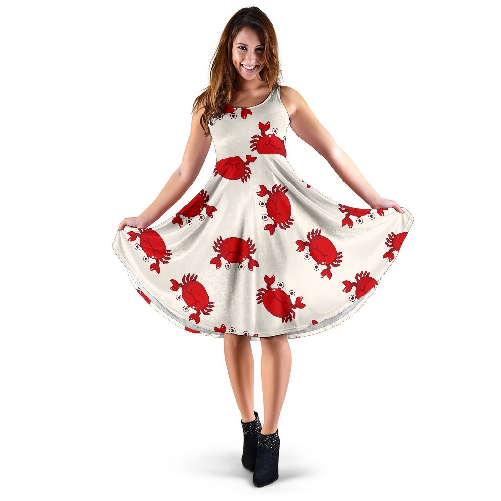 Crab Cartoon Pattern Print Dress-grizzshop