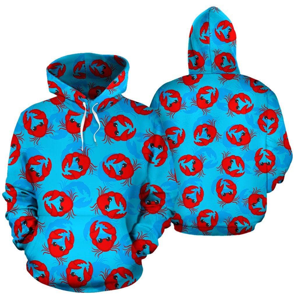 Crab Pattern Print Men Women Pullover Hoodie-grizzshop
