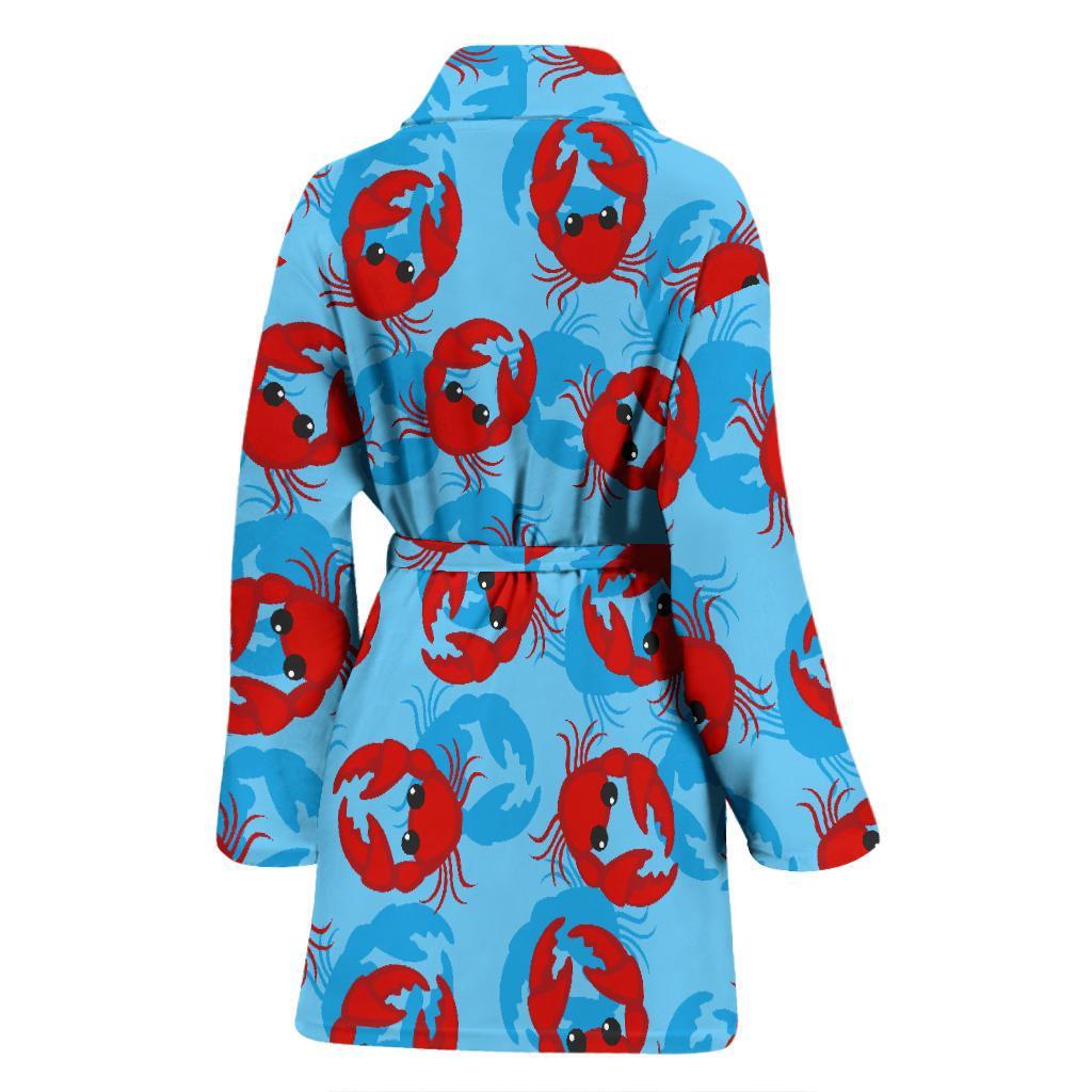 Crab Pattern Print Women Long Robe-grizzshop