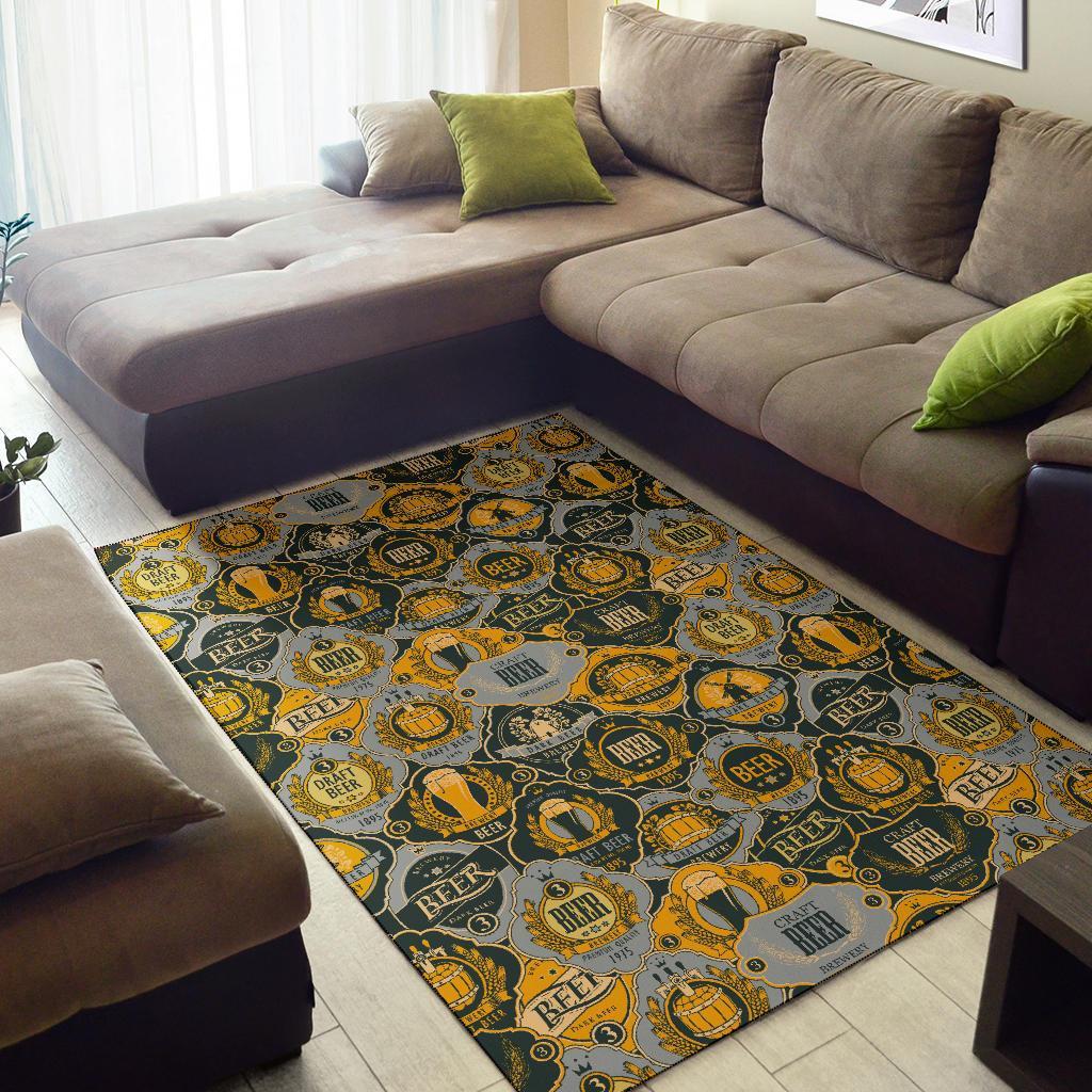 Craft Beer Pattern Print Floor Mat-grizzshop