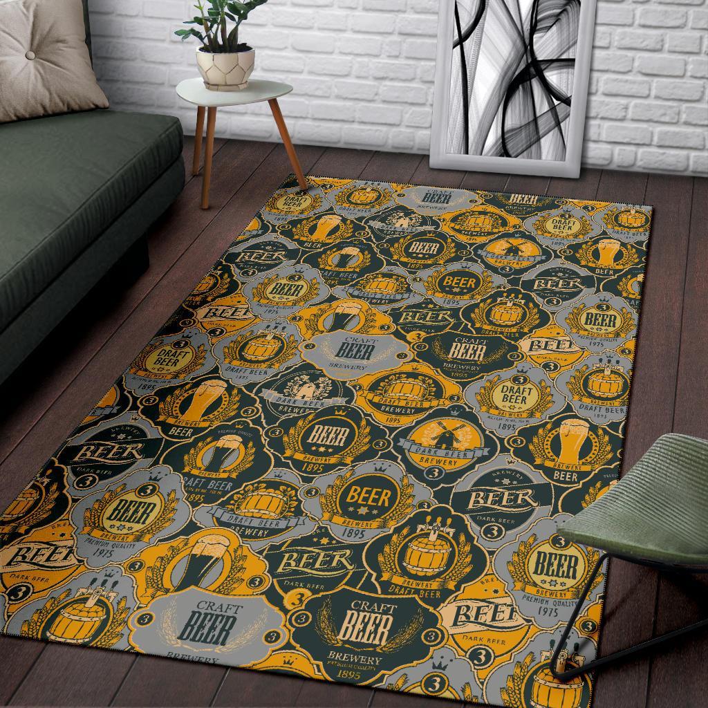 Craft Beer Pattern Print Floor Mat-grizzshop
